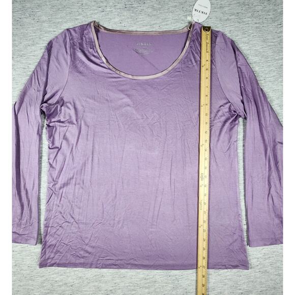 Long Sleeve Sleep Shirt Scoop Neck Soft Feel Womens Plus Size 2XL Purple - Picture 5 of 6